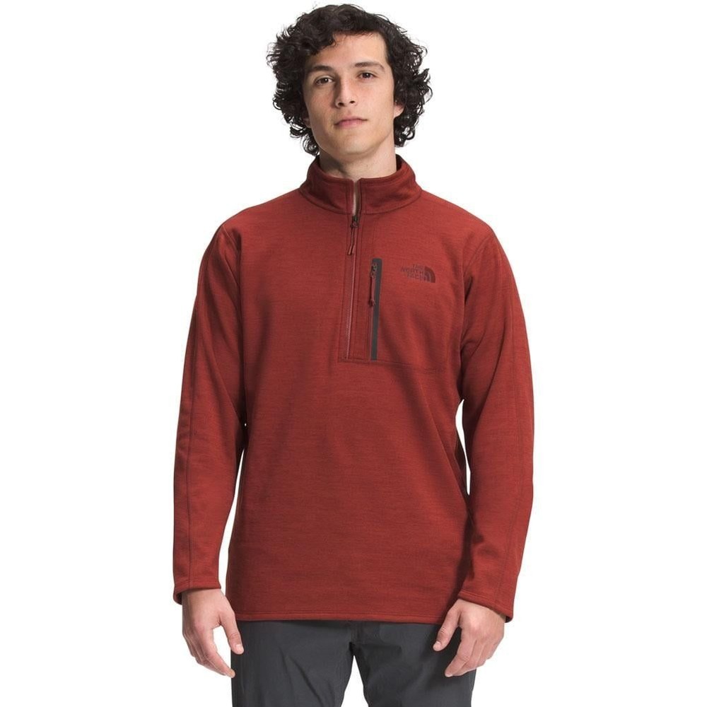 The North Face Canyonlands 1/2 Zip Fleece Top Mens XXL Red Heathered Long Sleeve